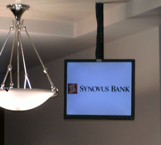 Customer display installed in branch loby